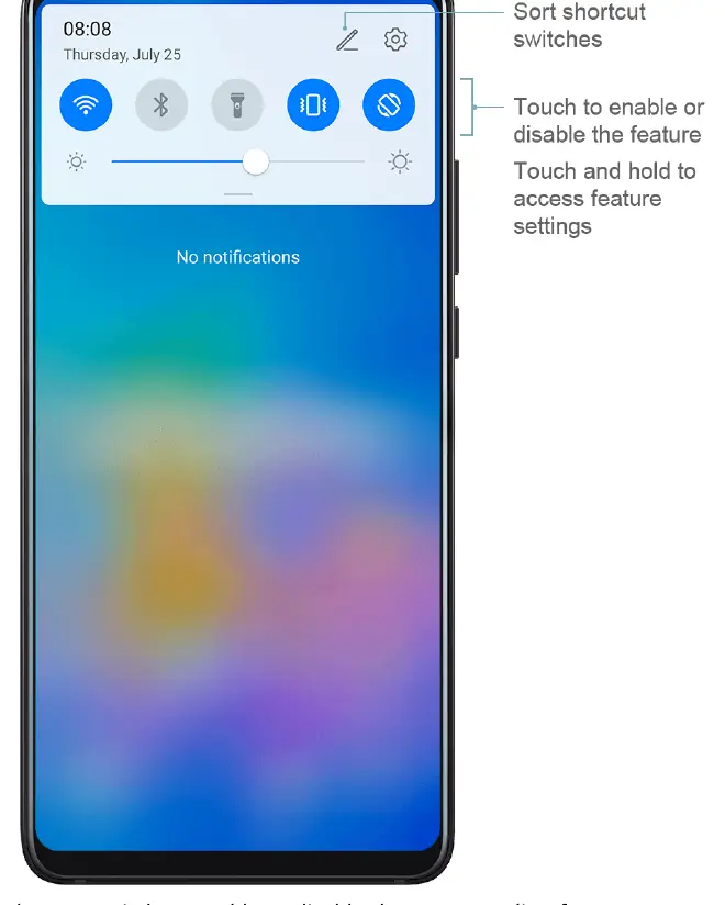 Shortcut switches panel