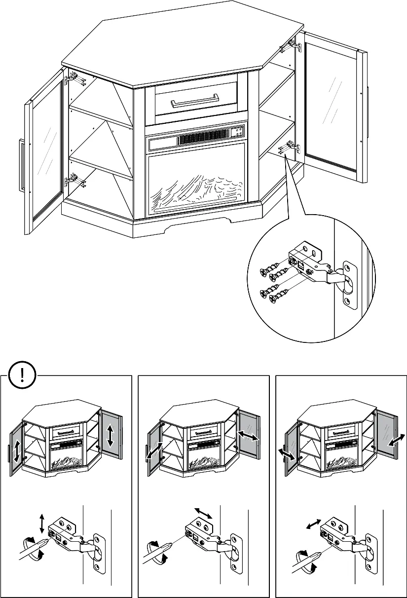 Cabinet door hinge adjustments