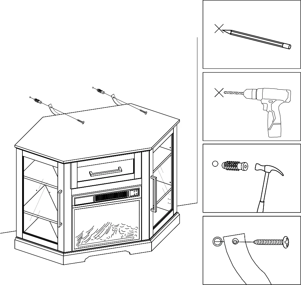 Anti-tipping wall anchor installation