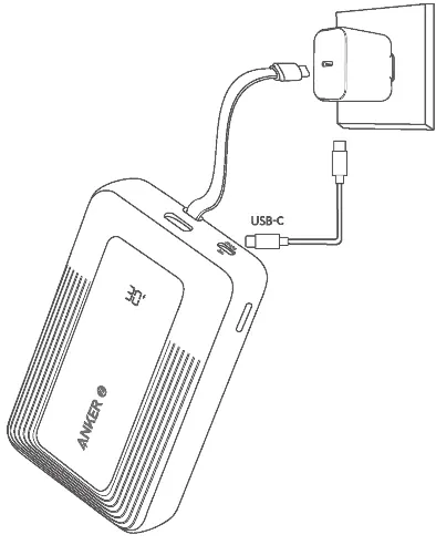 Recharging the power bank via USB-C