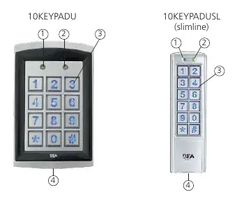 Product overview of 10KEYPADU and 10KEYPADUSL