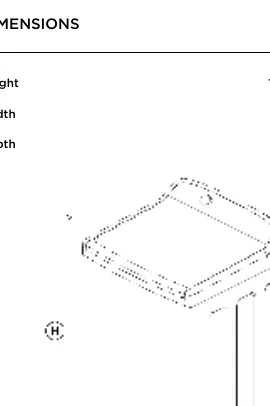 Product dimensions diagram