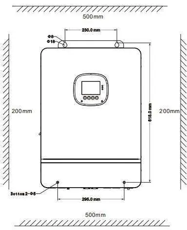 Installation dimensions and clearance requirements