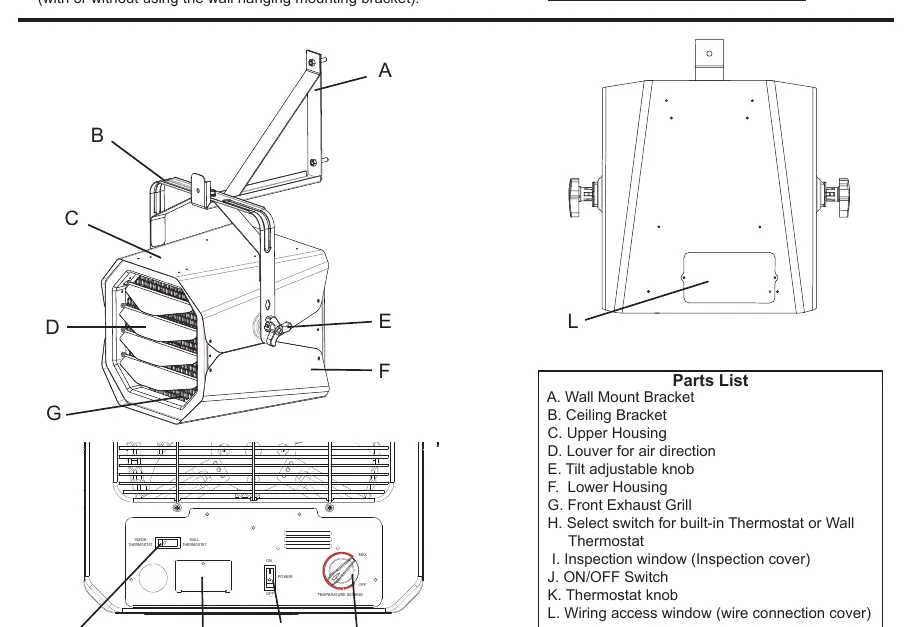 Parts list and component identification