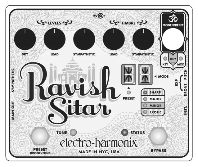 Ravish Sitar pedal interface layout