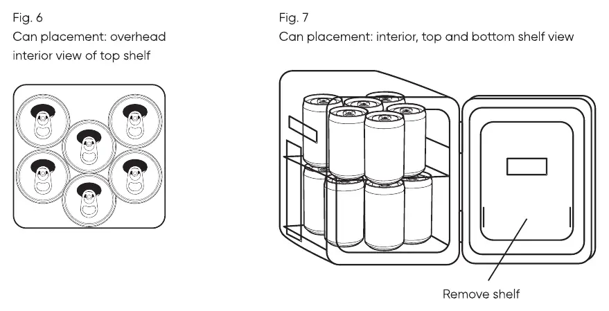 Shelf removal and can configuration