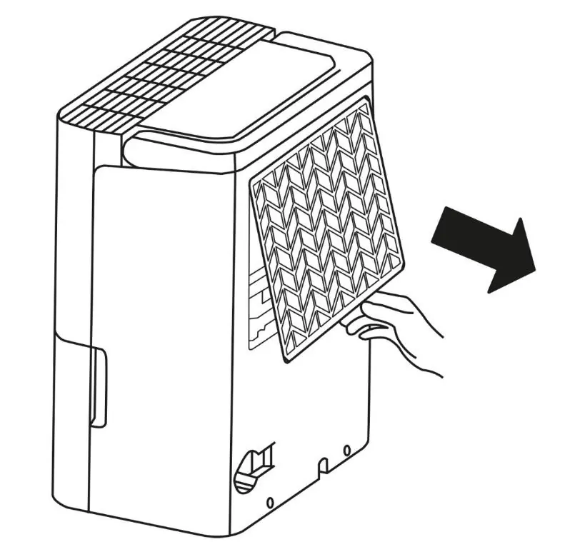 Removing the air filter.