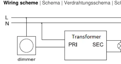 Wiring scheme for the TOPO electronic transformer.