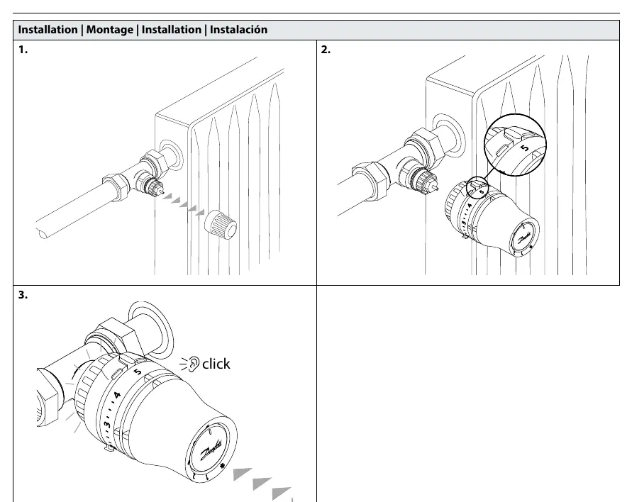 Standard installation steps for the RA click sensor.