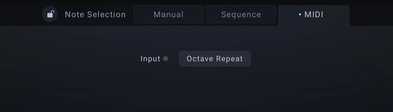 MIDI Input controls