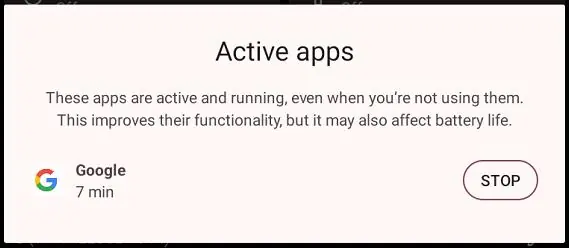 Active apps management