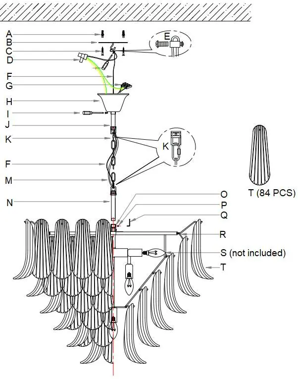 Pendant installation diagram