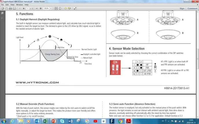 Configure the sensor mode using the DIP switches.