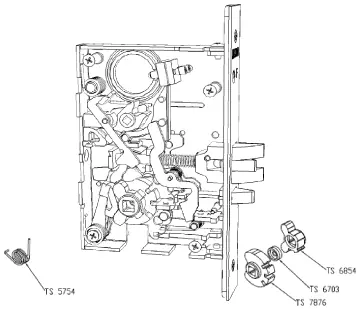 Internal components of the MA551 holdback lock.