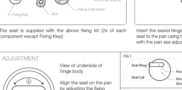 Adjustment mechanism for aligning the seat on the pan.