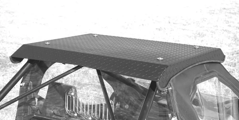 Secure the aluminum hard top to the vehicle frame.