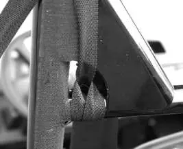 Detail of the strap attachment.