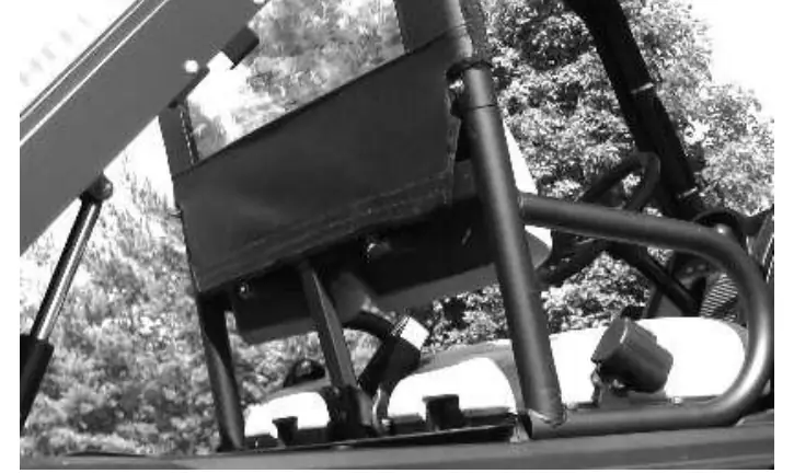 Velcro strip installation on the roll cage and windshield frame