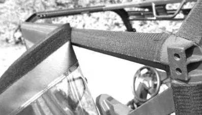 Placement of the 53-inch adhesive Velcro strip on the upper frame.