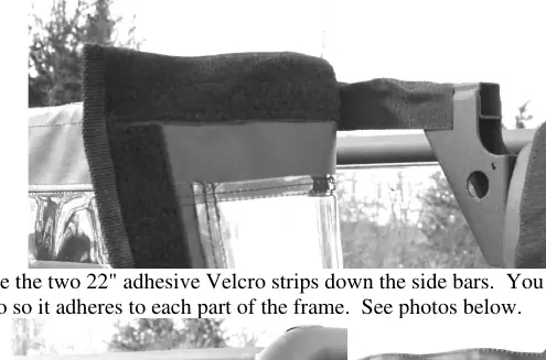 Top bar Velcro placement