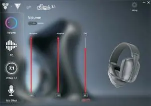 Volume settings in software