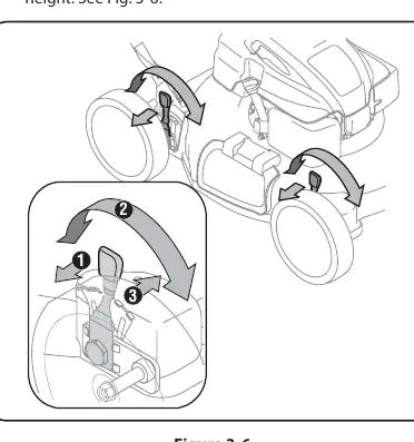 Cutting height adjustment lever