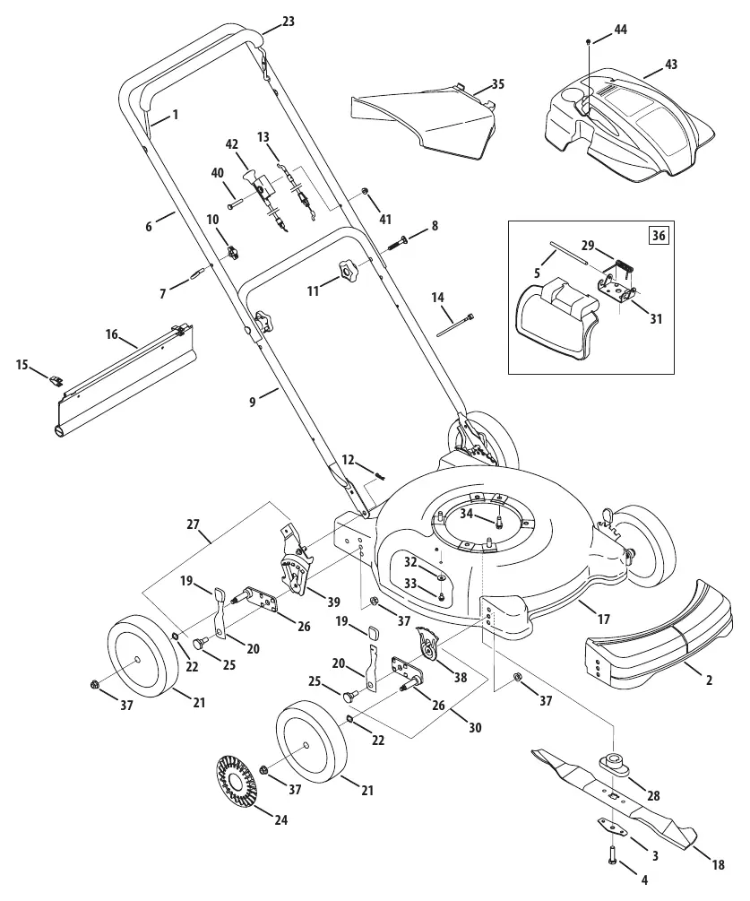 Parts diagram for Model 10M
