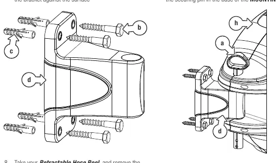 Mounting the hose reel