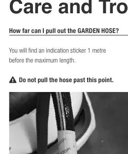 Hose length warning