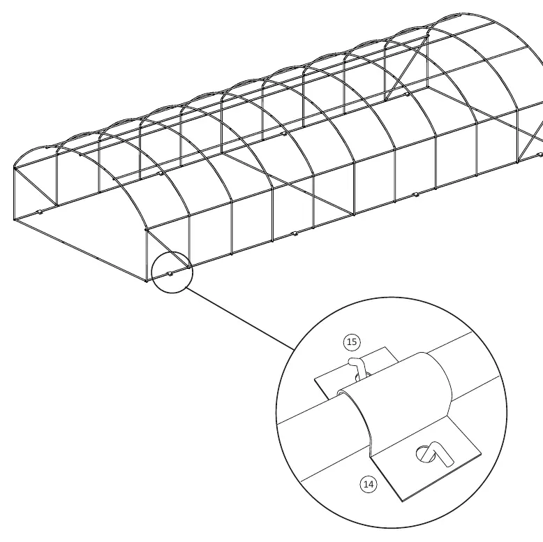 Securing the frame with clips
