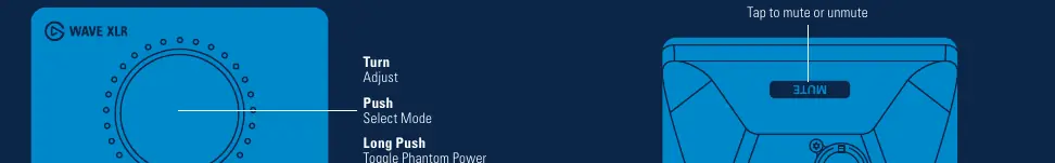 Wave XLR controls and ports layout