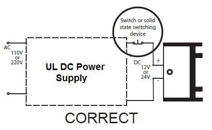 Wiring diagram for power supply connection