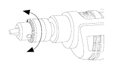 Inserting the drill bit into the chuck