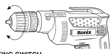 Diagram showing how to insert the drill bit
