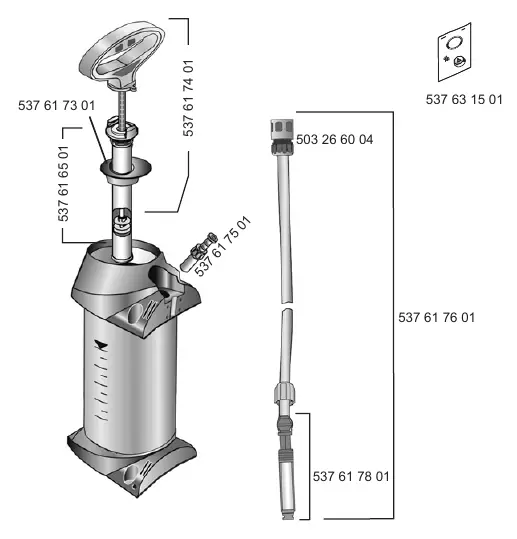 Exploded view of the WT 10MP components