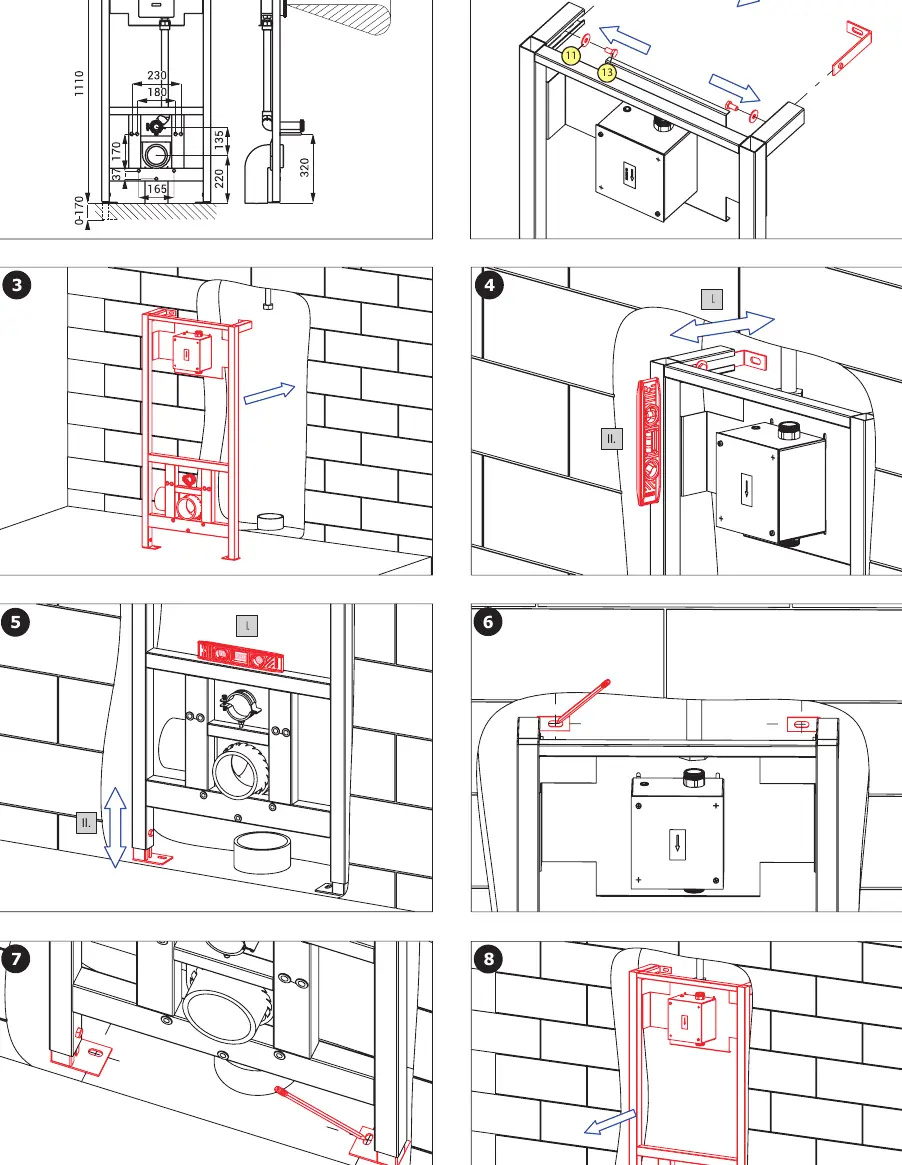 Mounting frame installation steps