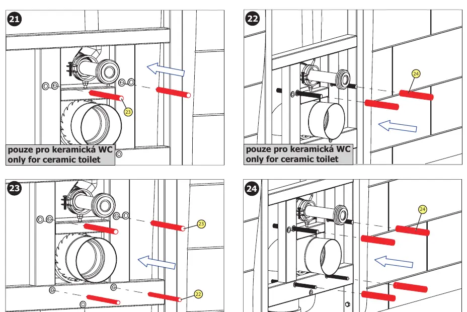 Toilet connection for ceramic vs stainless steel