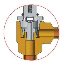 Cross-section of the valve assembly