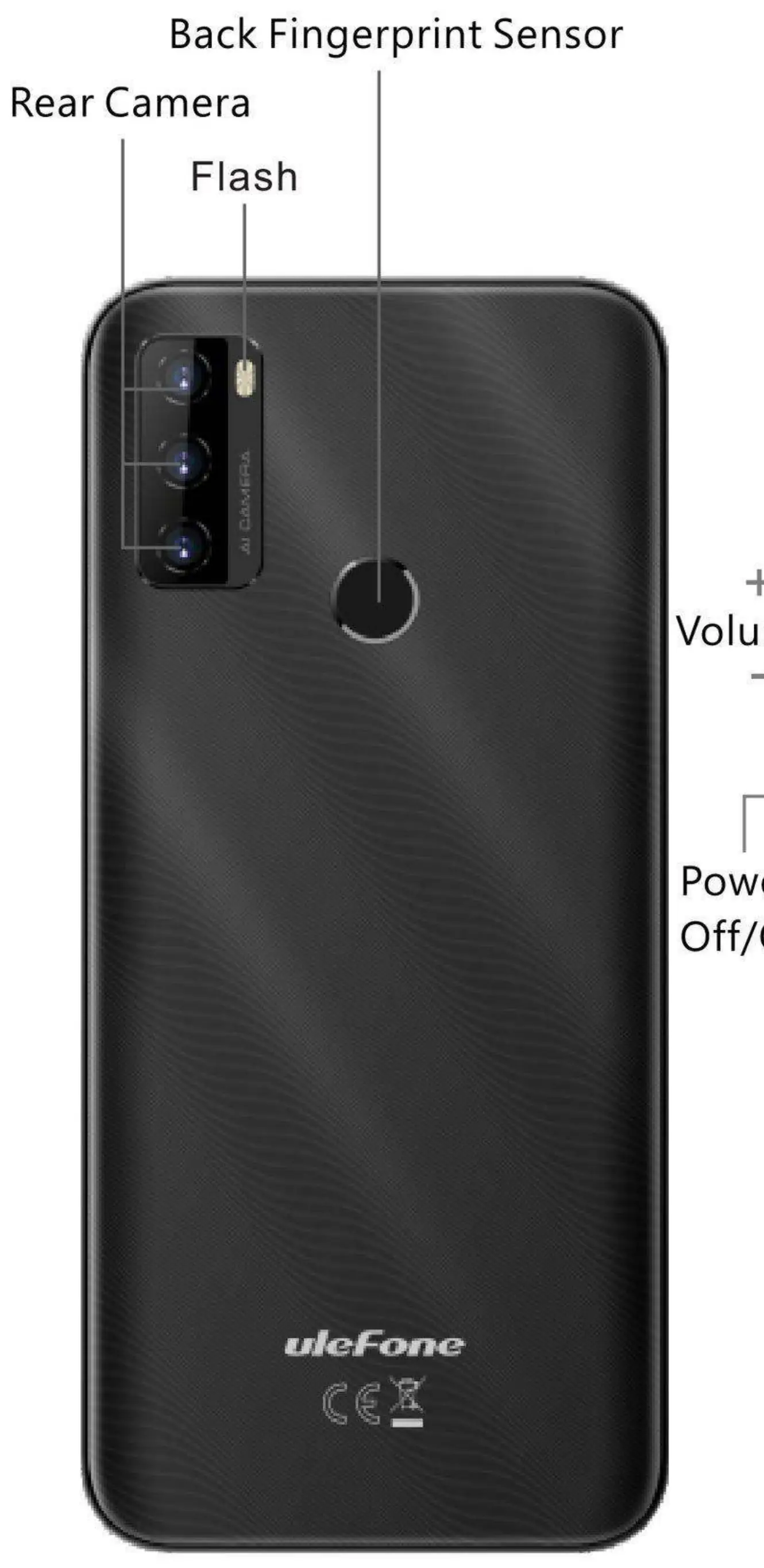 Rear view of the Ulefone Note 10P