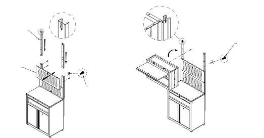 Pegboard and rail assembly