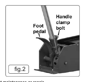 Foot pedal and handle clamp bolt