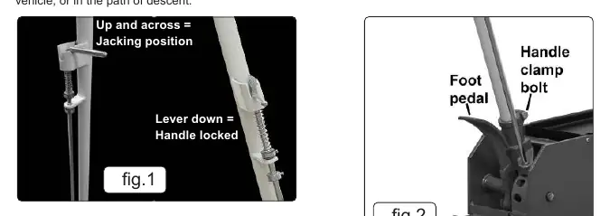 Locking lever and handle clamp bolt positions