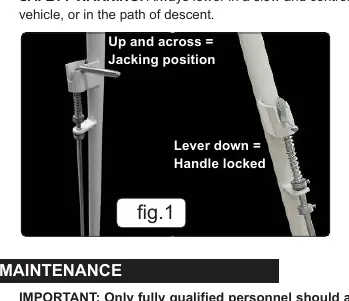 Handle locking lever positions