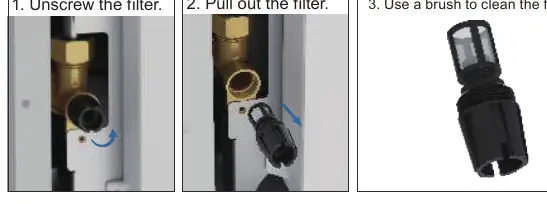 Cleaning the water inlet filter