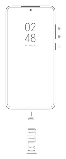 Device layout and SIM card tray installation