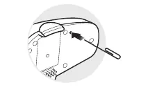 Fault reset pin-hole location