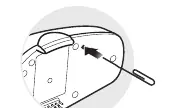 Fault reset pin-hole location