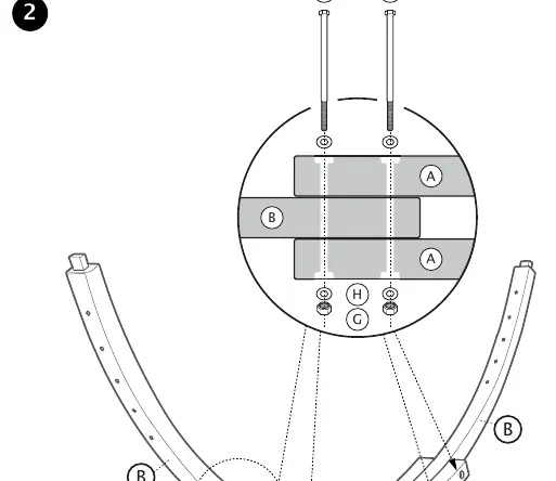 Step 2: Main frame assembly with outward-facing indents