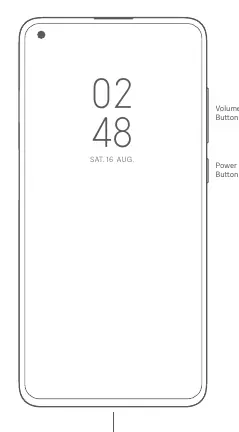 Device layout showing volume buttons, power button, and USB Type-C port.