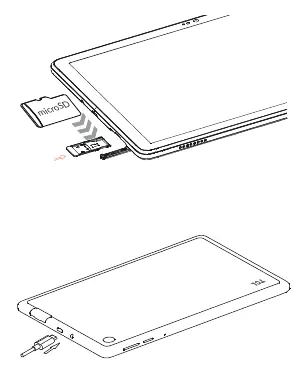 microSD card insertion and charging
